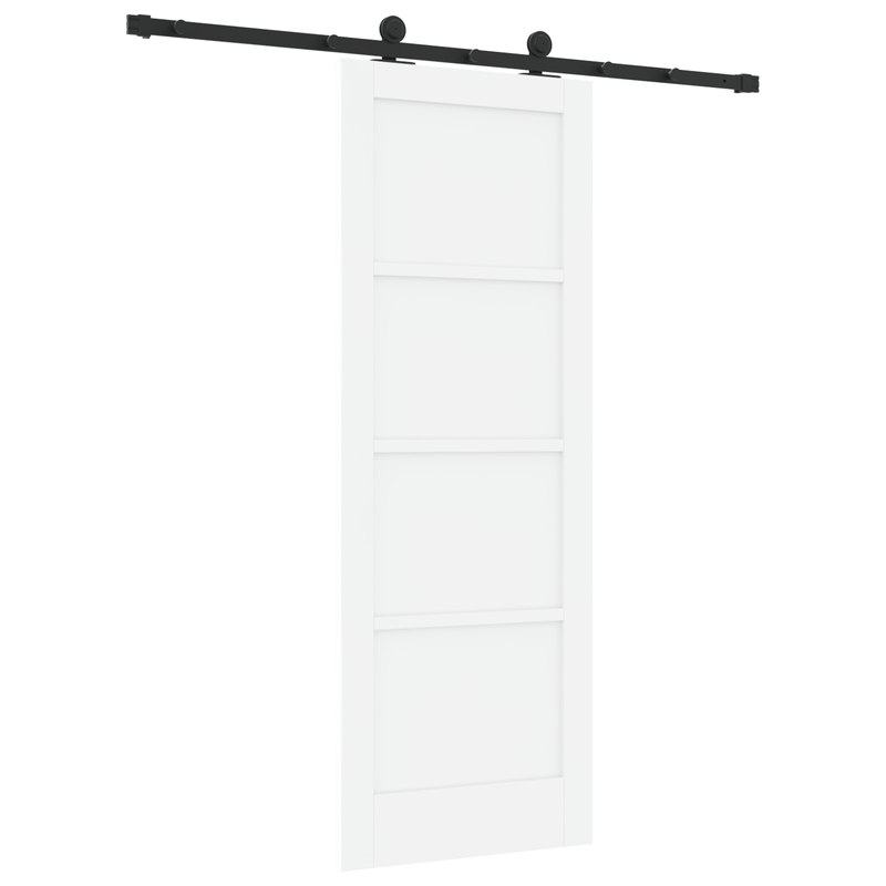 Casa si Gradina - Constructii - Usi interior, exterior si garaj - Usi interior - Usa glisanta  cu set de accesorii alb 73.5x198.5 cm din lemn masiv de pin - Infinity.ro