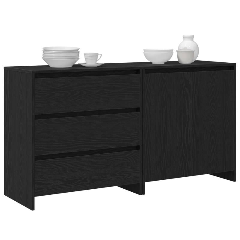 Casa si Gradina - Mobilier - Comode si corpuri - Comode - Dulapuri, 2 buc., stejar negru, lemn prelucrat - Infinity.ro