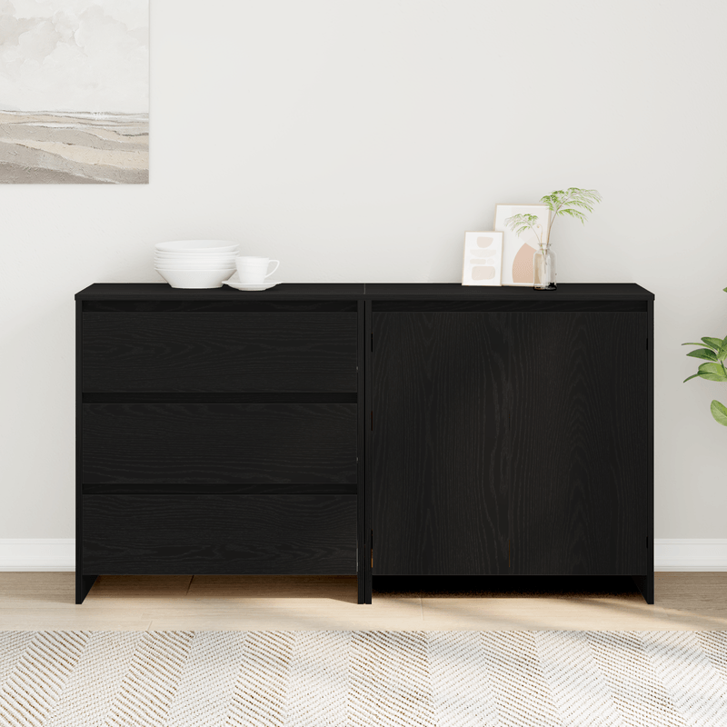 Casa si Gradina - Mobilier - Comode si corpuri - Comode - Dulapuri, 2 buc., stejar negru, lemn prelucrat - Infinity.ro