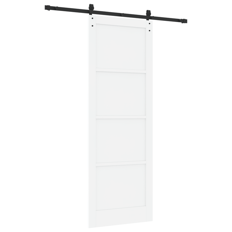 Casa si Gradina - Constructii - Usi interior, exterior si garaj - Usi interior - Usa glisanta  cu set de accesorii alb 83x232 cm din lemn masiv de pin - Infinity.ro