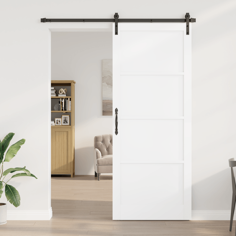 Casa si Gradina - Constructii - Usi interior, exterior si garaj - Usi interior - Usa glisanta  cu set de accesorii alb 93x232 cm lemn masiv de pin - Infinity.ro