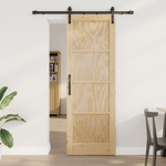 Casa si Gradina - Constructii - Usi interior, exterior si garaj - Usi interior - Usa Glisanta  cu Set de Accesorii 73.5x211 cm Lemn Solid Pin - Infinity.ro
