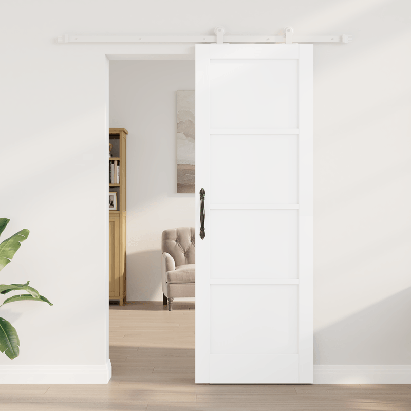 Casa si Gradina - Constructii - Usi interior, exterior si garaj - Usi interior - Usa glisanta  cu set de accesorii Alb 73.5x211 cm Lemn masiv de pin - Infinity.ro
