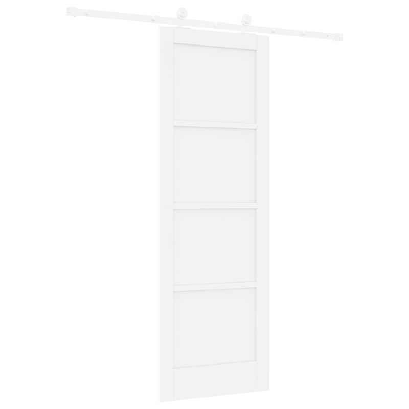 Casa si Gradina - Constructii - Usi interior, exterior si garaj - Usi interior - Usa glisanta  cu set de accesorii Alb 73.5x211 cm Lemn masiv de pin - Infinity.ro