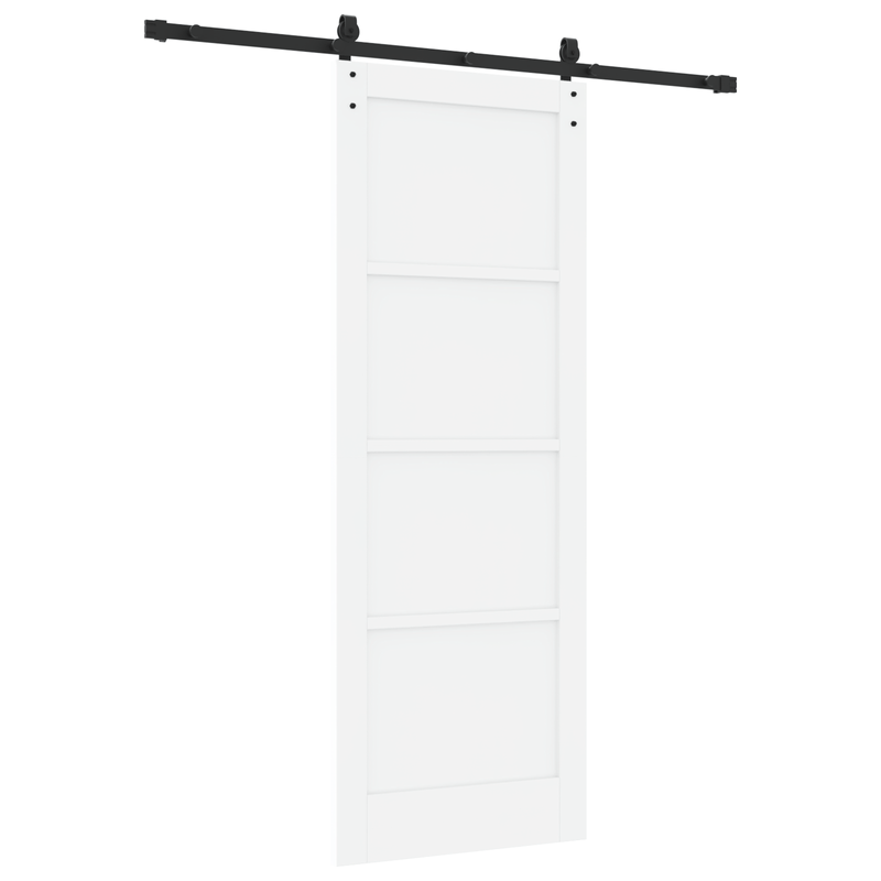 Casa si Gradina - Constructii - Usi interior, exterior si garaj - Usi garaj - Usa glisanta  cu set de accesorii alb 78x211 cm lemn masiv pin - Infinity.ro