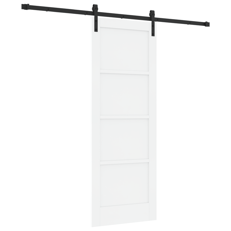 Casa si Gradina - Constructii - Usi interior, exterior si garaj - Usi garaj - Usa Glisanta cu Set de Hardware Alb 73.5x198.5 cm Lemn Solid de Pin - Infinity.ro