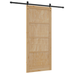 Casa si Gradina - Constructii - Usi interior, exterior si garaj - Usi garaj - Usa Glisanta  cu Set de Accesorii 93x211 cm Lemn Masiv de Pin - Infinity.ro