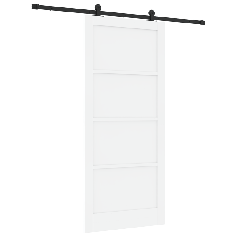 Casa si Gradina - Constructii - Usi interior, exterior si garaj - Usi garaj - Usa glisanta  cu set accesorii Alb 93x211 cm Lemn rezistent din pin - Infinity.ro