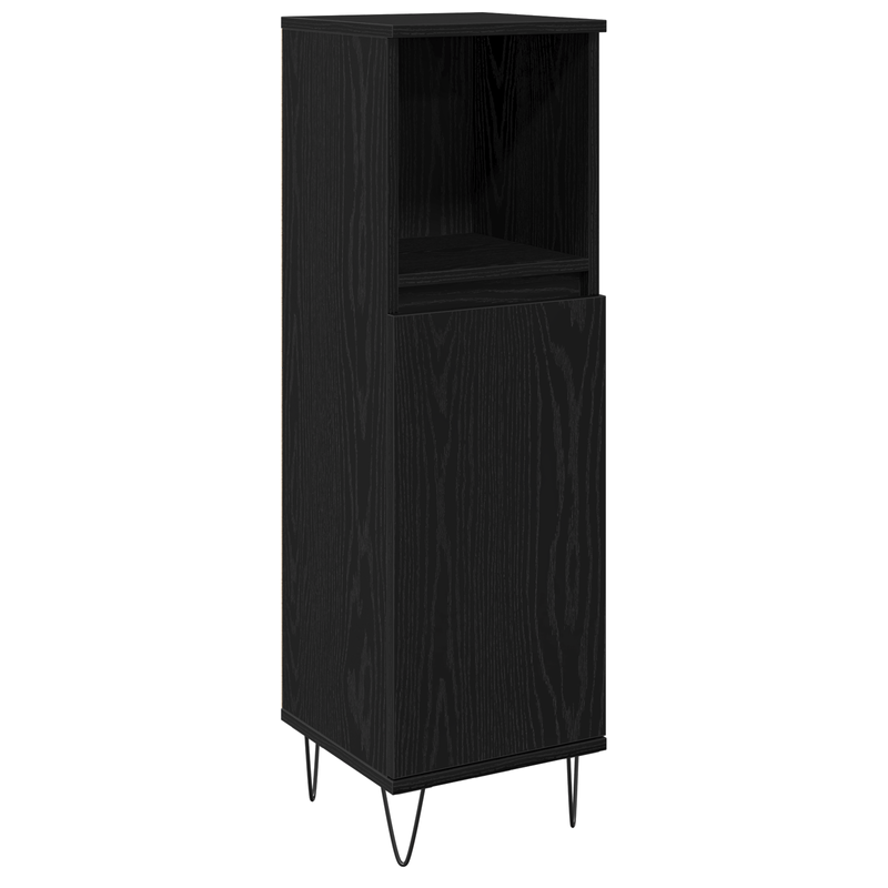 Casa si Gradina - Mobilier - Seturi de mobilier - Seturi baie - Set Mobila Baie 3 Piese Stejar Negru Lemn Prelucrat - Infinity.ro
