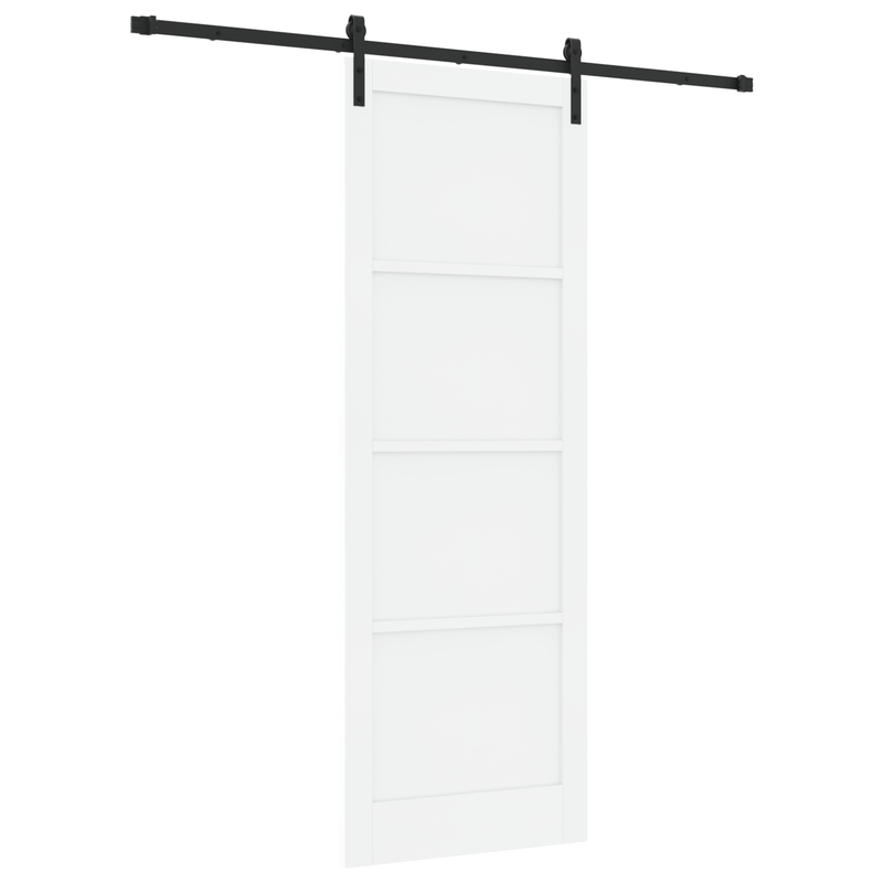 Casa si Gradina - Constructii - Usi interior, exterior si garaj - Usi garaj - Usa Glisanta  cu Set de Accesorii Alb 83x232 cm Lemn Masiv Pin - Infinity.ro