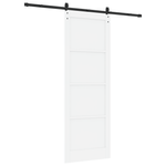 Casa si Gradina - Constructii - Usi interior, exterior si garaj - Usi garaj - Usa Glisanta  cu Set de Accesorii Alb 83x232 cm Lemn Masiv Pin - Infinity.ro