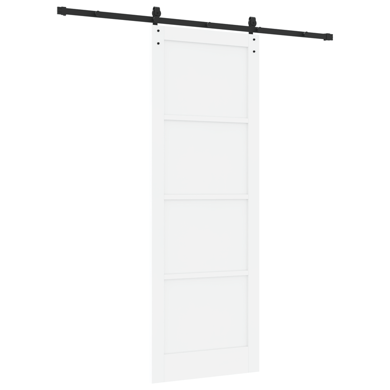 Casa si Gradina - Constructii - Usi interior, exterior si garaj - Usi garaj - Usa Glisanta  cu Set de Accesorii Alb 83x232 cm Lemn Masiv Pin - Infinity.ro
