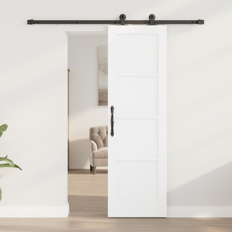 Casa si Gradina - Constructii - Usi interior, exterior si garaj - Usi garaj - Usa glisanta  cu set de accesorii alb 61x198,5 cm lemn masiv din pin - Infinity.ro