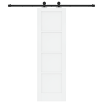 Casa si Gradina - Constructii - Usi interior, exterior si garaj - Usi garaj - Usa glisanta  cu set de accesorii alb 61x198,5 cm lemn masiv din pin - Infinity.ro