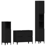 Casa si Gradina - Mobilier - Seturi de mobilier - Seturi baie - Set de mobila pentru baie de 3 piese, stejar negru, lemn prelucrat - Infinity.ro
