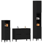 Casa si Gradina - Mobilier - Seturi de mobilier - Seturi baie - Set de mobila pentru baie de 3 piese, stejar negru, lemn prelucrat - Infinity.ro