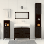 Casa si Gradina - Mobilier - Seturi de mobilier - Seturi baie - Set de mobila pentru baie de 3 piese, stejar negru, lemn prelucrat - Infinity.ro