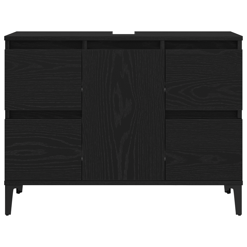 Casa si Gradina - Mobilier - Seturi de mobilier - Seturi baie - Set de mobila pentru baie de 3 piese, stejar negru, lemn prelucrat - Infinity.ro