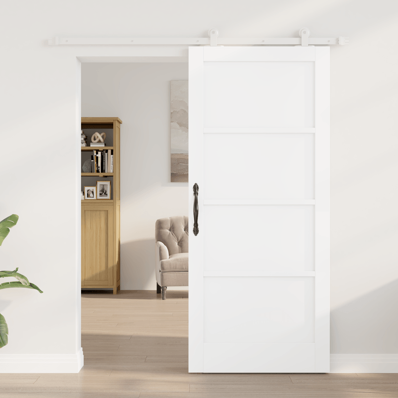 Casa si Gradina - Constructii - Usi interior, exterior si garaj - Usi interior - Usa glisanta  cu accesorii Alb 86x198.5 cm Lemn masiv Pin - Infinity.ro