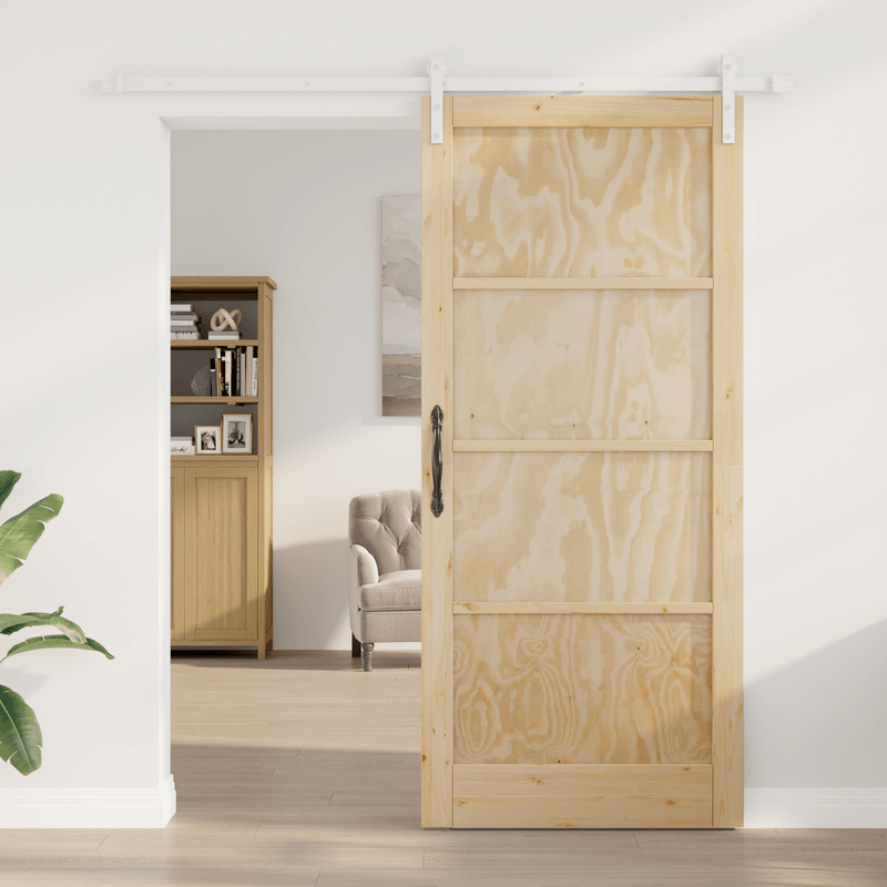 Casa si Gradina - Constructii - Usi interior, exterior si garaj - Usi interior - Usa glisanta  cu set de accesorii 93x211 cm Lemn Masiv Pin - Infinity.ro