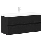 Casa si Gradina - Mobilier - Comode si corpuri - Masute de toaleta - Cabinet chiuveta cu bazin incorporat din lemn de stejar negru - Infinity.ro