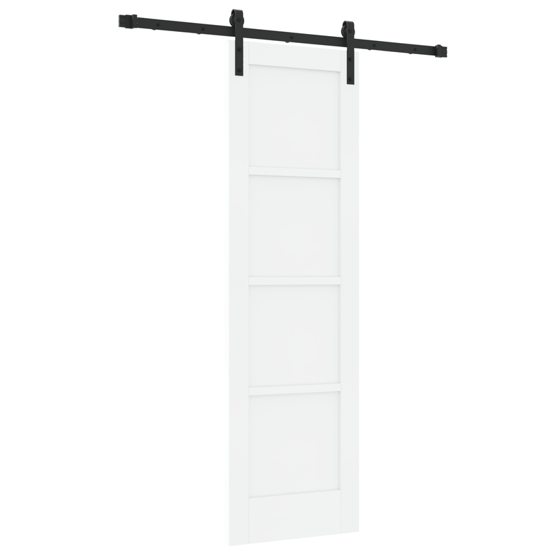 Casa si Gradina - Constructii - Usi interior, exterior si garaj - Usi garaj - Usa glisanta  cu set de accesorii Alb 61x198.5 cm Lemn de pin solid - Infinity.ro