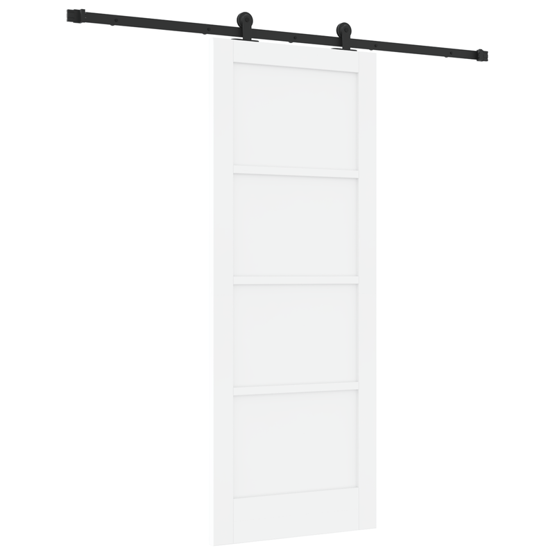 Casa si Gradina - Constructii - Usi interior, exterior si garaj - Usi garaj - Usa glisanta  cu set hardware alb 78x202 cm din lemn masiv de pin - Infinity.ro