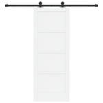 Casa si Gradina - Constructii - Usi interior, exterior si garaj - Usi garaj - Usa glisanta  cu set hardware alb 78x202 cm din lemn masiv de pin - Infinity.ro