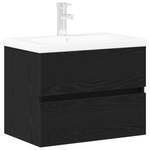 Casa si Gradina - Mobilier - Comode si corpuri - Masute de toaleta - Cabinet de Chiuveta cu Lava Integrata  Stejar Negru Lemn Prelucrat - Infinity.ro
