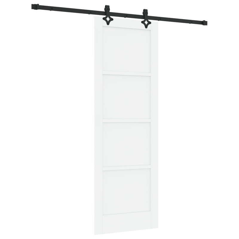 Casa si Gradina - Constructii - Usi interior, exterior si garaj - Usi garaj - Usa glisanta  cu set de accesorii alb 73.5x211 cm din lemn masiv de pin - Infinity.ro