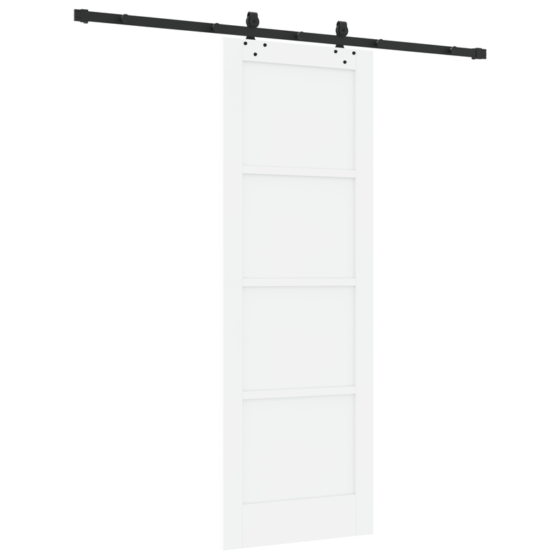 Casa si Gradina - Constructii - Usi interior, exterior si garaj - Usi garaj - Usa glisanta  cu set de accesorii alb 73.5x211 cm din lemn masiv de pin - Infinity.ro