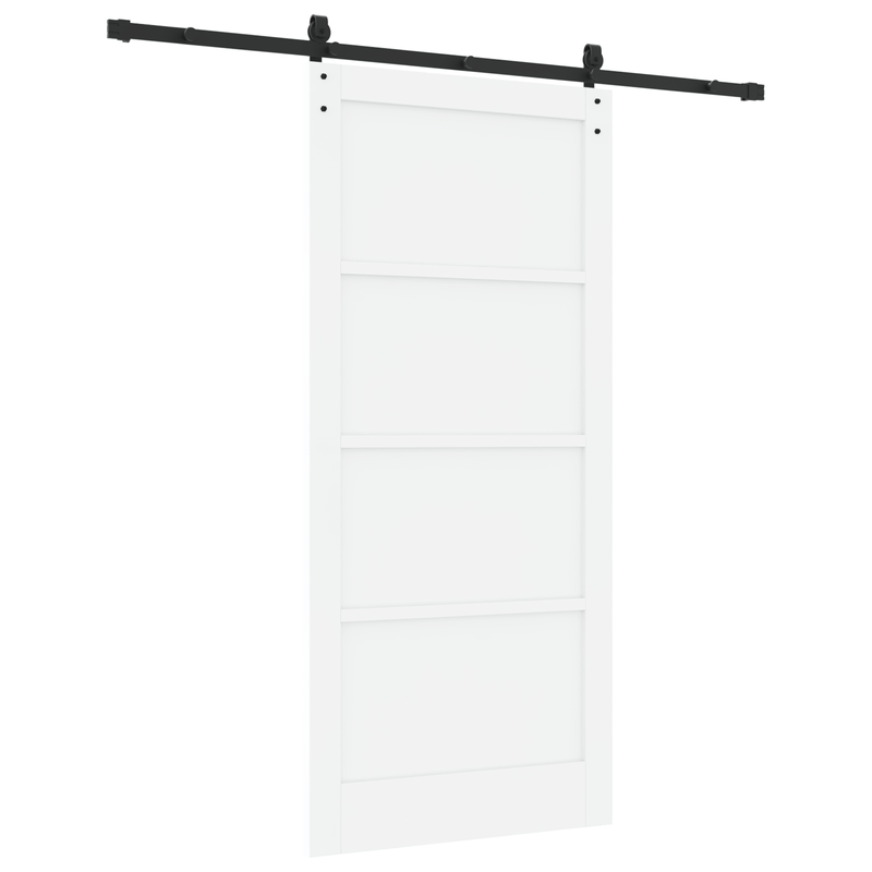 Casa si Gradina - Constructii - Usi interior, exterior si garaj - Usi garaj - Usa glisanta  cu set de accesorii Alb 93x202 cm Lemn masiv de pin - Infinity.ro