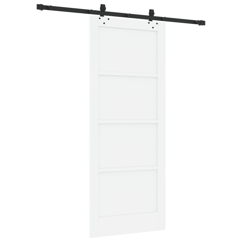 Casa si Gradina - Constructii - Usi interior, exterior si garaj - Usi interior - Usa glisanta  cu set de accesorii Alb 83x202 cm Lemn solid din pin - Infinity.ro