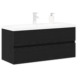 Casa si Gradina - Mobilier - Comode si corpuri - Masute de toaleta - Cabinet pentru Chiuveta  cu Bazin Integrat Stejar Negru Lemn Prelucrat - Infinity.ro