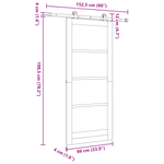 Casa si Gradina - Constructii - Usi interior, exterior si garaj - Usi garaj - Usa glisanta  cu set de accesorii "ORKDAL" din lemn masiv de pin - Infinity.ro
