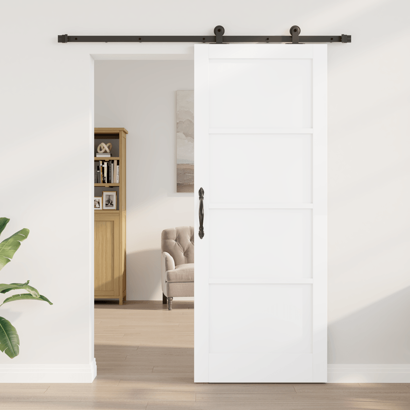 Casa si Gradina - Constructii - Usi interior, exterior si garaj - Usi interior - Usa glisanta  cu set de accesorii alb 83x211 cm din lemn masiv de pin - Infinity.ro