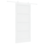 Casa si Gradina - Constructii - Usi interior, exterior si garaj - Usi garaj - Usa glisanta  cu set de hardware alba 93x202 cm din lemn masiv de pin - Infinity.ro