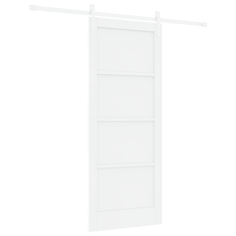 Casa si Gradina - Constructii - Usi interior, exterior si garaj - Usi garaj - Usa glisanta  cu set de accesorii Alba 83x202 cm din lemn solid de pin - Infinity.ro