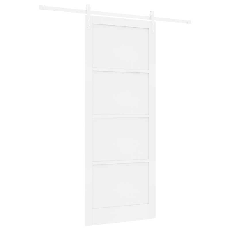 Casa si Gradina - Constructii - Usi interior, exterior si garaj - Usi garaj - Usa Glisanta  cu Set de Accesorii Alba 93x232 cm Lemn Masiv din Pin - Infinity.ro