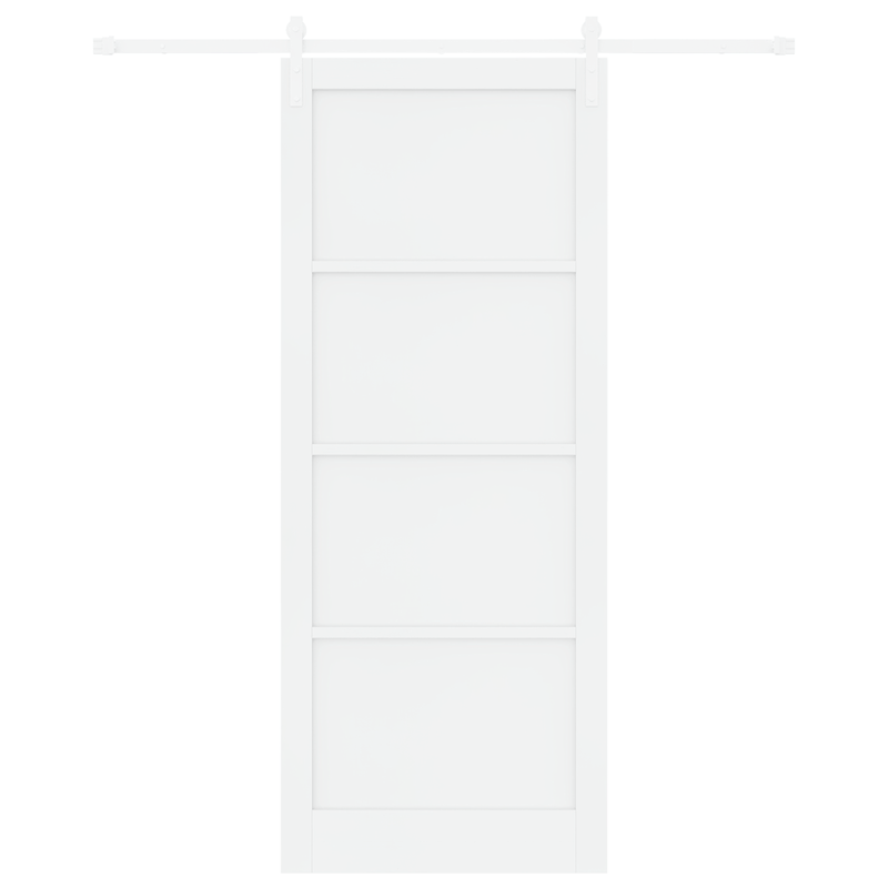 Casa si Gradina - Constructii - Usi interior, exterior si garaj - Usi garaj - Usa Glisanta  cu Set de Accesorii Alba 93x232 cm Lemn Masiv din Pin - Infinity.ro