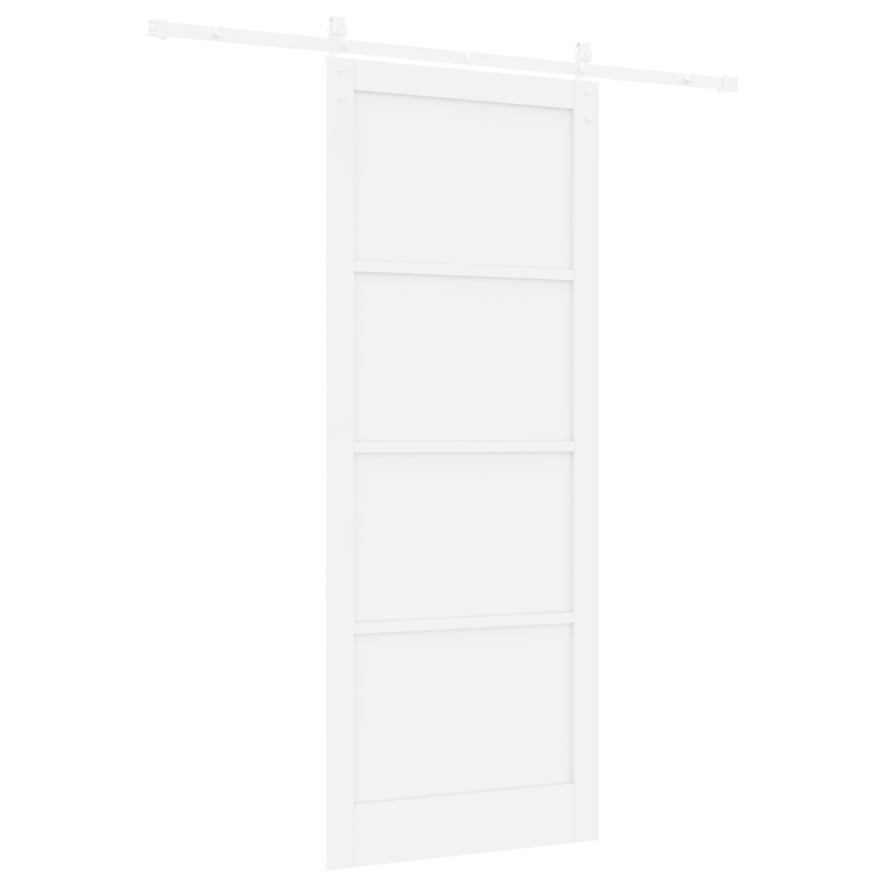 Casa si Gradina - Constructii - Usi interior, exterior si garaj - Usi garaj - Usa Glisanta  cu Set de Accesorii Alba 93x232 cm Lemn Masiv din Pin - Infinity.ro