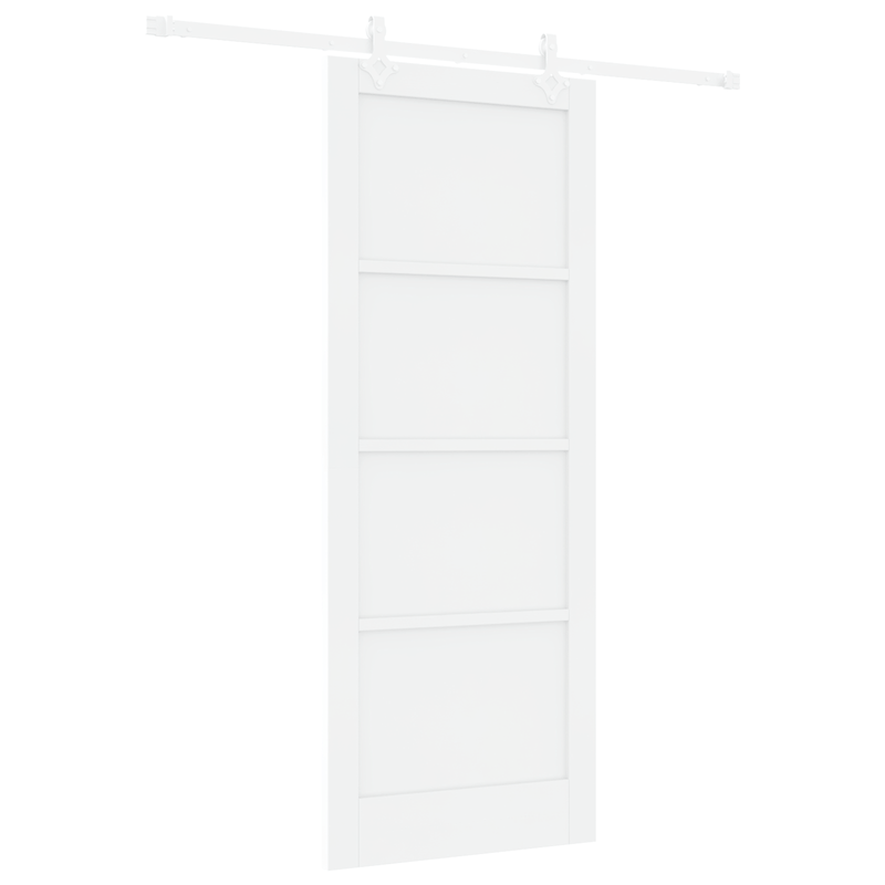 Casa si Gradina - Constructii - Usi interior, exterior si garaj - Usi garaj - Usa Glisanta  cu Set de Accesorii Alb 83x211 cm Lemn Solid de Pin - Infinity.ro