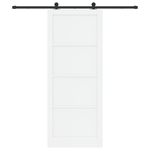 Casa si Gradina - Constructii - Usi interior, exterior si garaj - Usi garaj - Usa glisanta  cu set de montaj 'ORKDAL'Alb Lemn masiv Pin - Infinity.ro