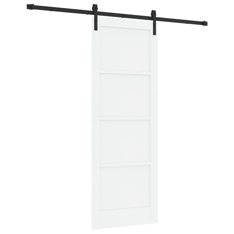 Casa si Gradina - Constructii - Usi interior, exterior si garaj - Usi garaj - Usa glisanta  cu set de accesorii Alb 78x211 cm Lemn solid de pin - Infinity.ro