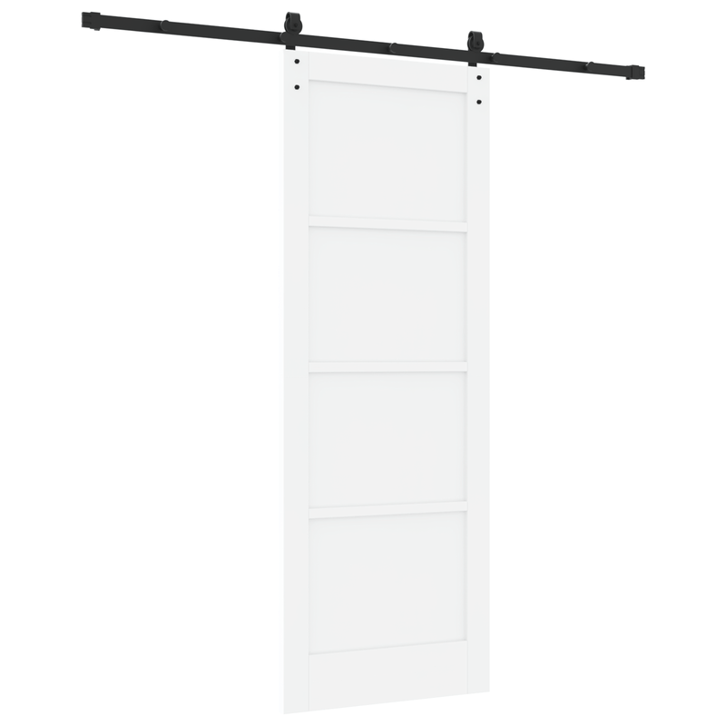 Casa si Gradina - Constructii - Usi interior, exterior si garaj - Usi garaj - Usa glisanta  cu set de accesorii Alb 78x211 cm Lemn solid de pin - Infinity.ro