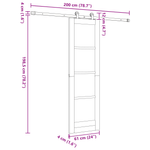 Casa si Gradina - Constructii - Usi interior, exterior si garaj - Usi garaj - Usa glisanta  cu set de accesorii 61x198.5 cm Lemn masiv de pin - Infinity.ro