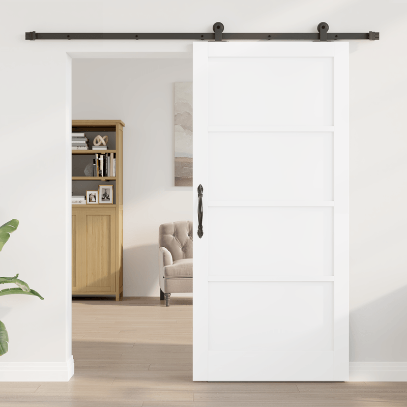 Casa si Gradina - Constructii - Usi interior, exterior si garaj - Usi garaj - Usa Glisanta  cu Set de Fittings 'ORKDAL'Alb Lemn Masiv de Pin - Infinity.ro