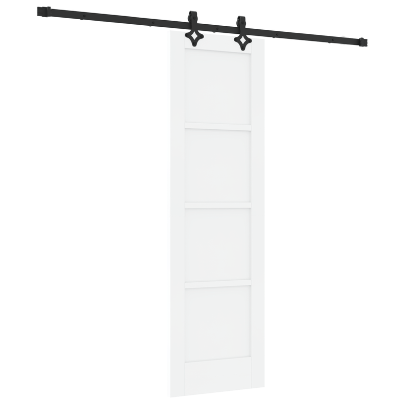 Casa si Gradina - Constructii - Usi interior, exterior si garaj - Usi interior - Usa glisanta cu set de accesorii 'ORKDAL'Alb din lemn de pin solid - Infinity.ro