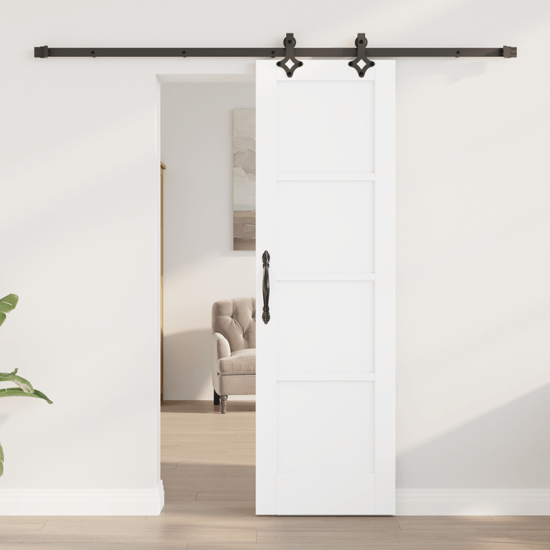 Casa si Gradina - Constructii - Usi interior, exterior si garaj - Usi interior - Usa glisanta cu set de accesorii 'ORKDAL'Alb din lemn de pin solid - Infinity.ro