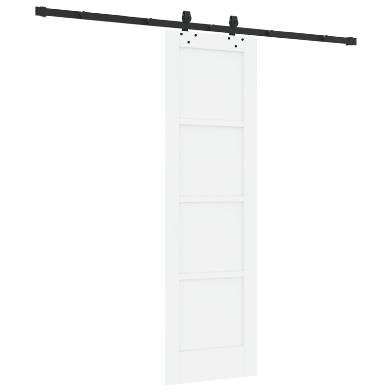 Casa si Gradina - Constructii - Usi interior, exterior si garaj - Usi interior - Usa glisanta cu set de accesorii 'ORKDAL'Alb din lemn de pin solid - Infinity.ro